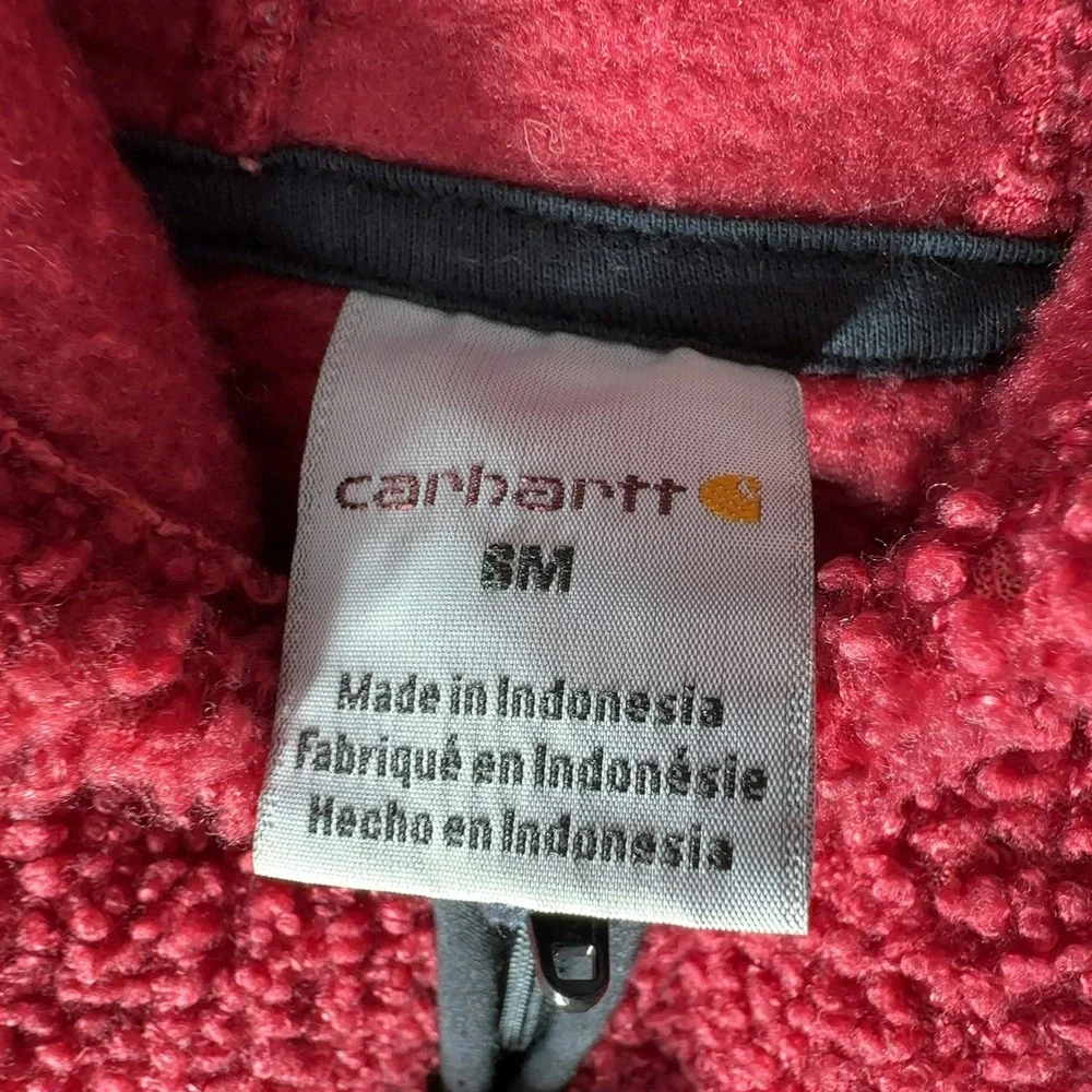 Carhartt Sherpa Fleece Bunting Jumpsuit Baby‎ 6M Red Hooded Romper